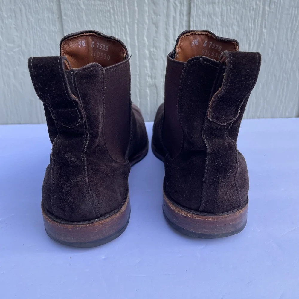 Allen Edmonds Liverpool Chelsea Dress Boot Mens 9.5 E 7525 Brown Suede‎ Leather